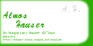 almos hauser business card